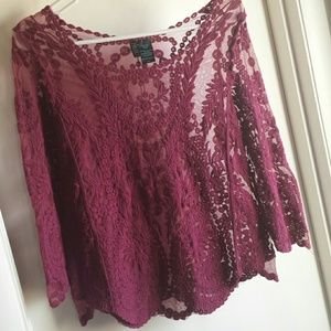 Women's sheer lace top
